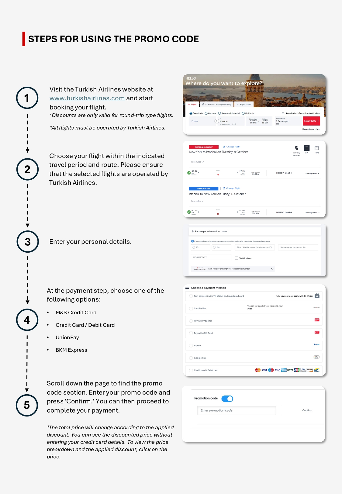 Turkish Airlines promotion details in English